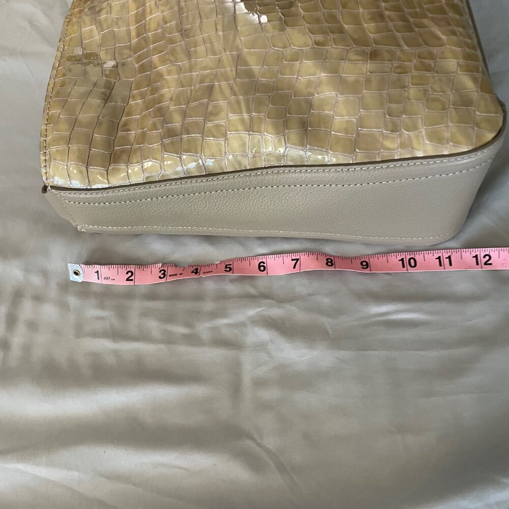 Brighton Taupe Croc-Embossed Leather Shoulder Bag – Excellent Condition - Picture 9 of 12